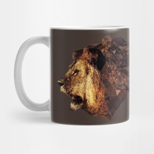 Male lion head and mane - polygon effect Mug